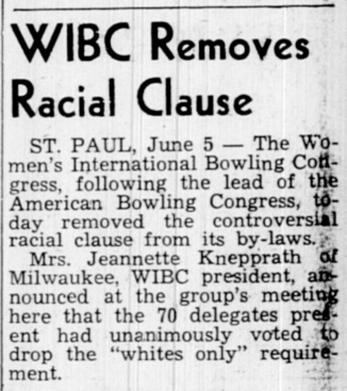 black and white scan of newspaper clipping for "WIBC Removes Racial Clause" article